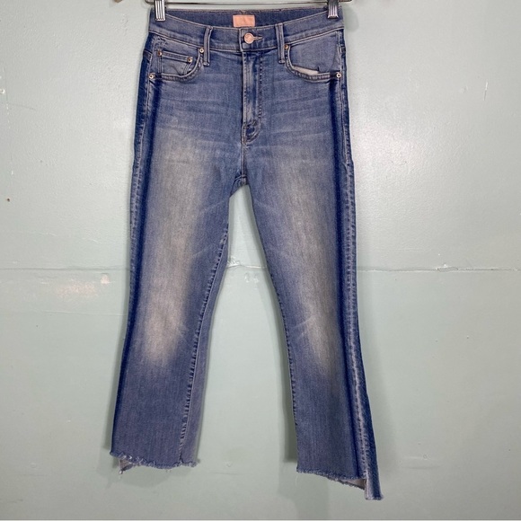 MOTHER Insider Crop Step Fray Light Kitty Racer Blue Sz 25‎ - Picture 1 of 9